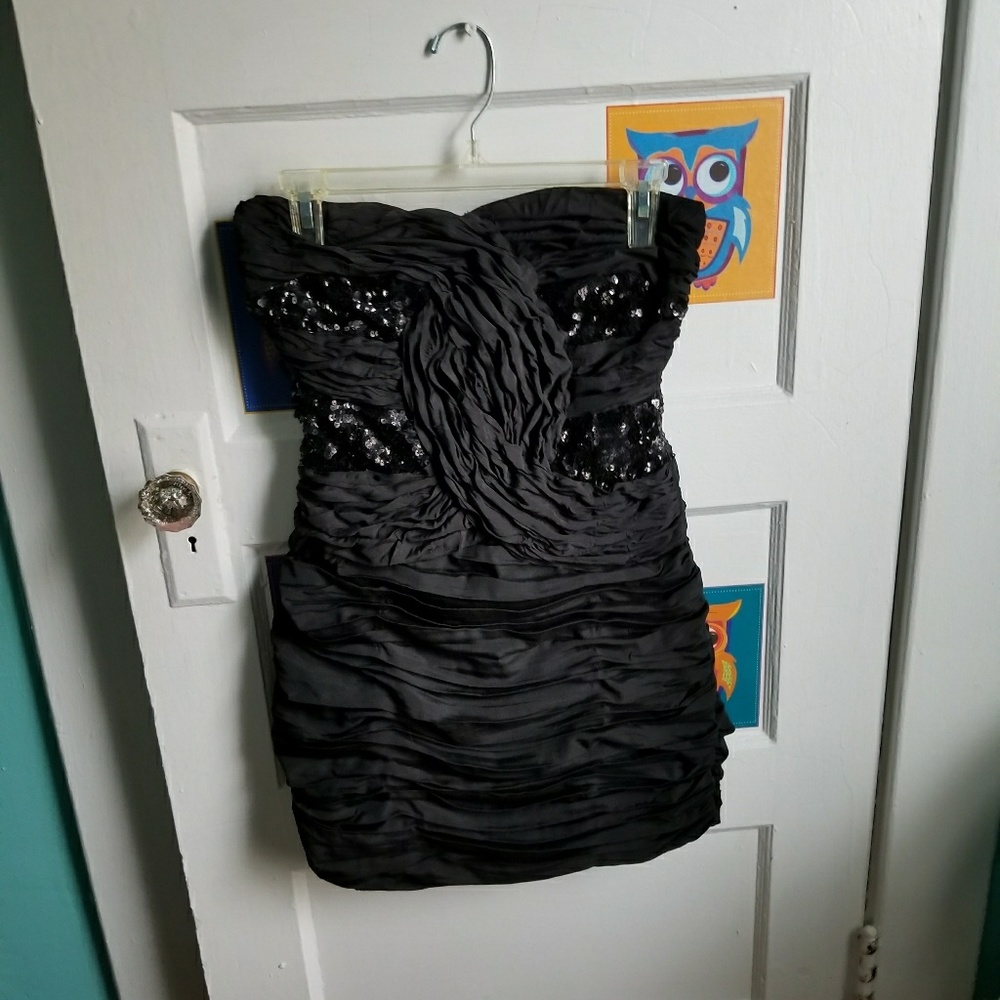 Black Sequin Mini Dress